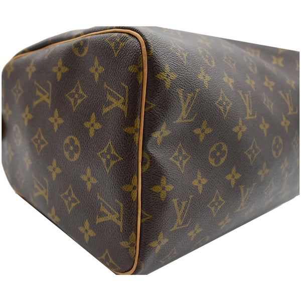 Louis Vuitton Speedy 30 Monogram Canvas Satchel Bag - side corner
