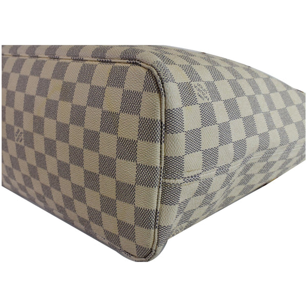 LOUIS VUITTON Neverfull MM Damier Azur Tote Shoulder Bag White