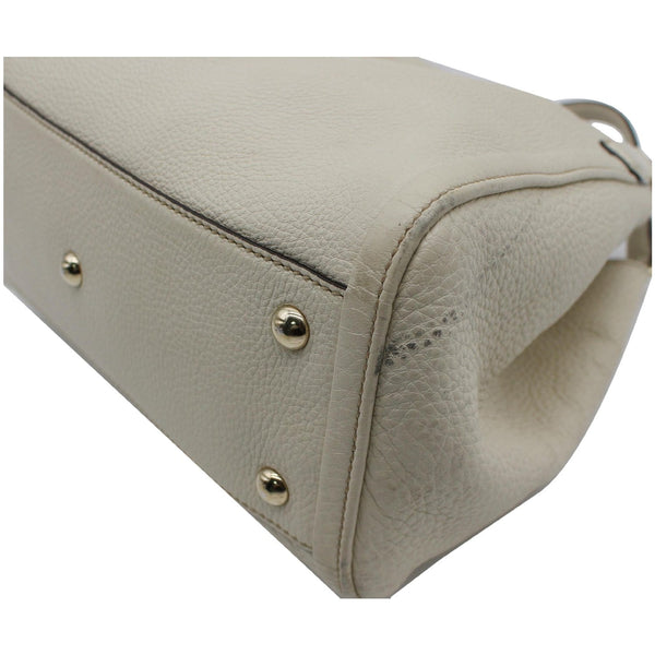 GUCCI Soho Small Pebbled Leather Shoulder Bag White 336751