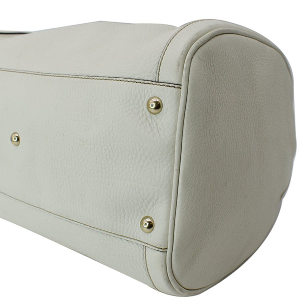 GUCCI Soho Leather Boston Bag White 282302
