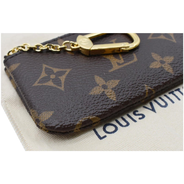 LOUIS VUITTON Pochette Key Cles Monogram Canvas Coin Case Brown