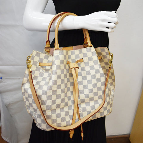 LOUIS VUITTON Girolata Damier Azur Shoulder Bag White