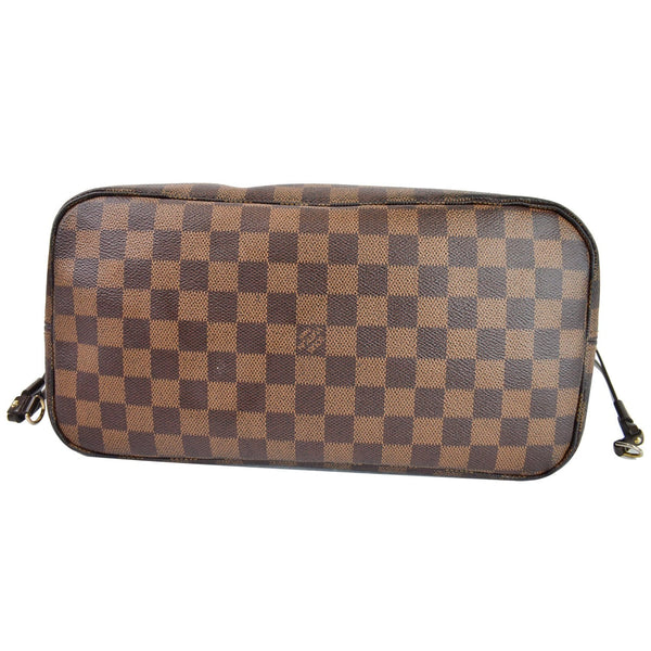 Louis Vuitton Neverfull MM Damier Ebene Tote Bag bottom base view