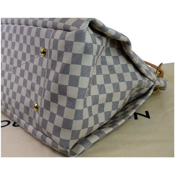 Louis Vuitton Artsy MM Damier Azur Shoulder Bag White bottom side