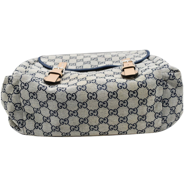 GUCCI Diaper GG Canvas Shoulder Bag Blue 606823