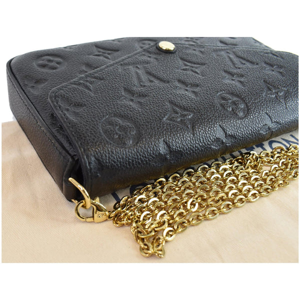LOUIS VUITTON Pochette Felicie Monogram Empreinte Chain Wallet Black