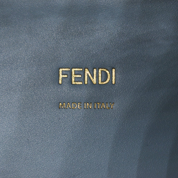 FENDI Sunshine Plexiglass Medium Leather Shopper Tote Bag Blue