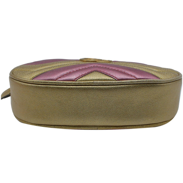 Gucci Marmont Matelasse Metallic Calfskin Leather Belt Bag bottom