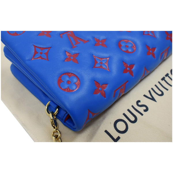 LOUIS VUITTON Coussin Monogram Embossed Pochette Crossbody Bag Blue