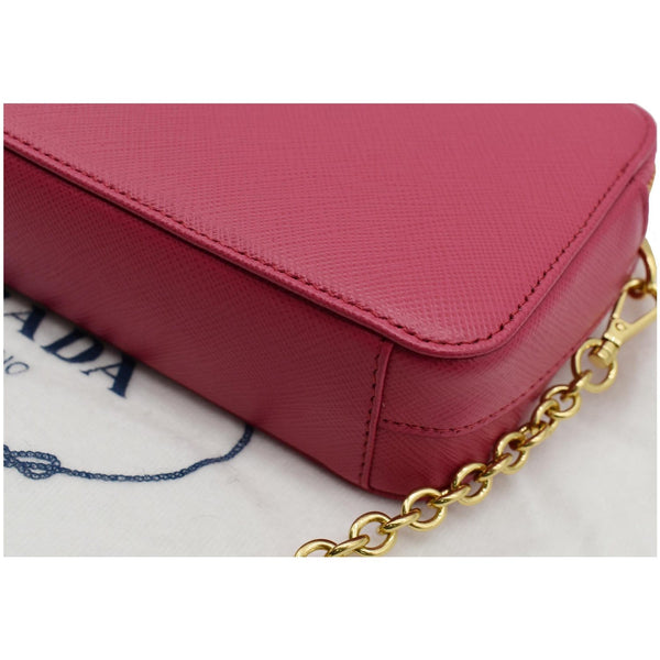 PRADA Mini Saffiano Leather Chain Crossbody Bag Pink- Hot Deals