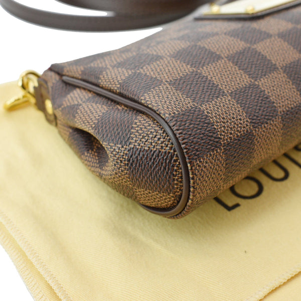 LOUIS VUITTON Eva Pochette Damier Ebene Clutch Crossbody Bag Brown