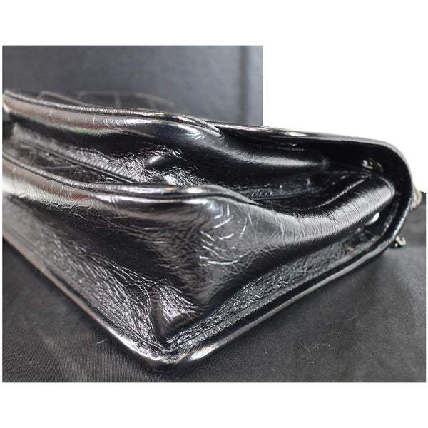 YVES SAINT LAURENT Niki Baby Crinkle Leather Crossbody Bag Black