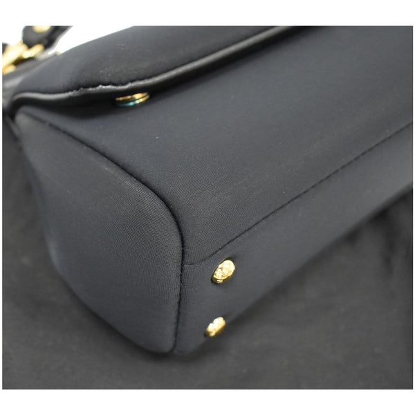 DOLCE & GABBANA Miss Sicily Small Neoprene Top Handle Bag Black