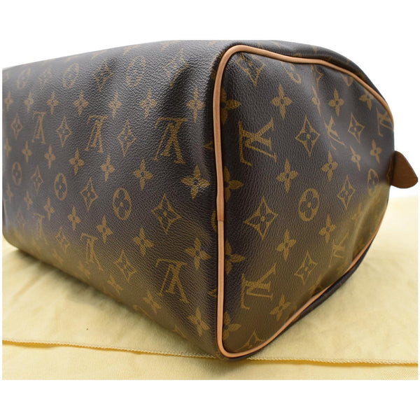 LOUIS VUITTON Speedy 30 Monogram Canvas Satchel Bag Brown