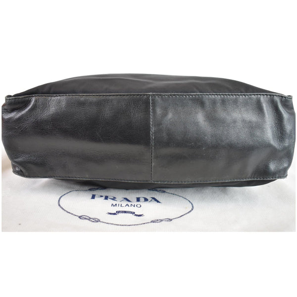 PRADA Nylon Leather Strap Shoulder Bag Black