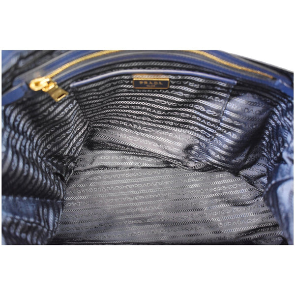 PRADA Tessuto Saffiano Nylon Tote Shoulder Bag Blue