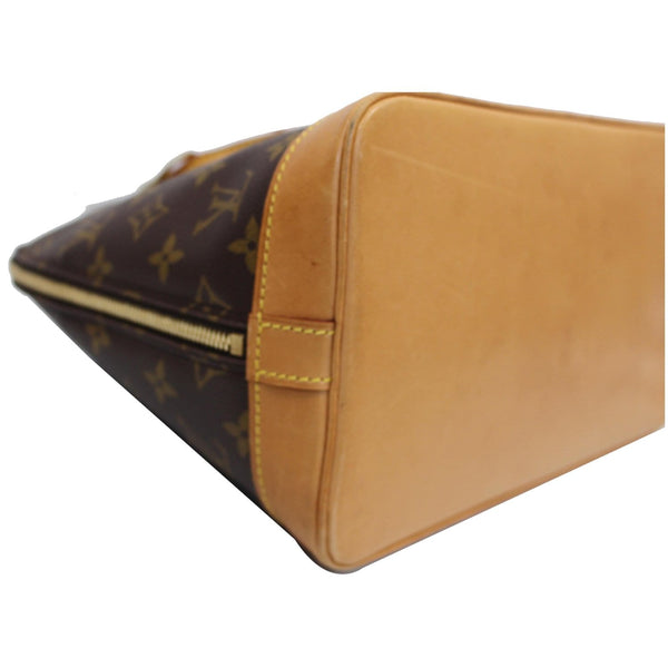 LOUIS VUITTON Alma Monogram Canvas Satchel Bag Brown