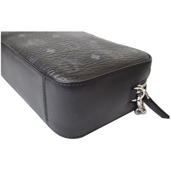 MCM Visetos Camera Monogram Leather Crossbody Bag Black