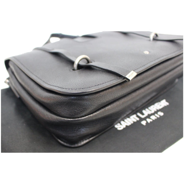 YVES SAINT LAURENT Large Charlotte Leather Messenger Bag Black