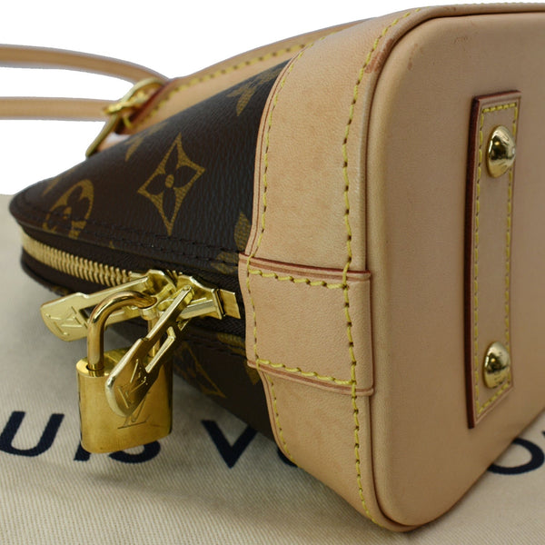 LOUIS VUITTON Alma BB Monogram Canvas Satchel Crossbody Bag Brown