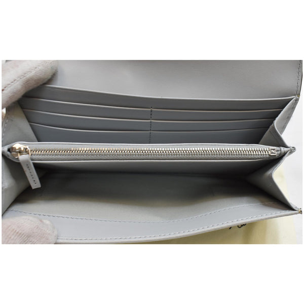 FENDI Monster Studs Leather Bugs Continental Wallet Grey