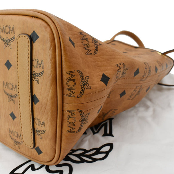 MCM Reversible Liz Medium Visetos Canvas Shopper Tote Bag Cognac