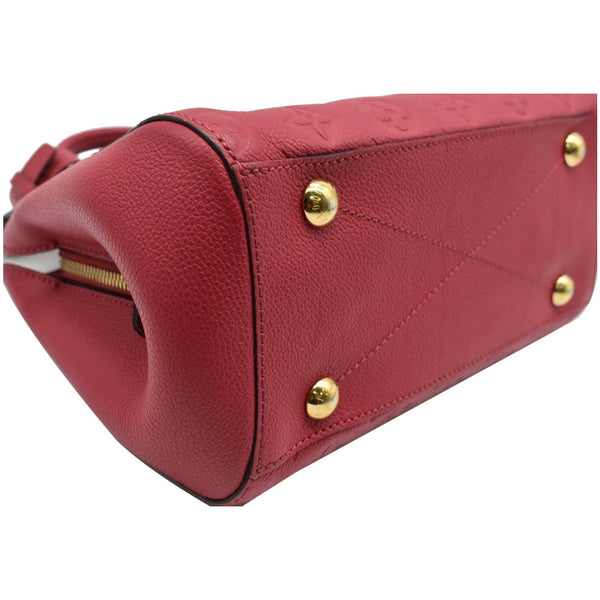 LOUIS VUITTON Montaigne BB Monogram Empreinte Leather Satchel Bag Dahlia