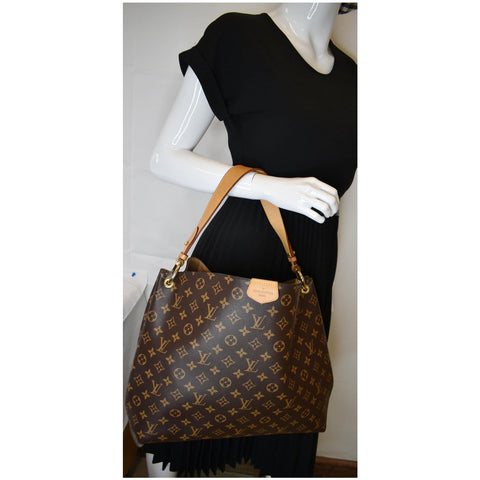 LOUIS VUITTON Graceful MM Monogram Canvas Shoulder Bag Brown