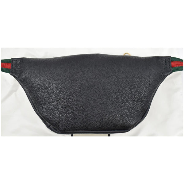 Used Gucci Print Small Leather Belt Waist Bum Bag Black