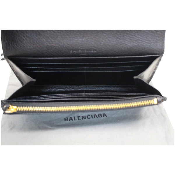 BALENCIAGA Classic Metallic Edge Continental Zip Around Wallet Black - 25% OFF