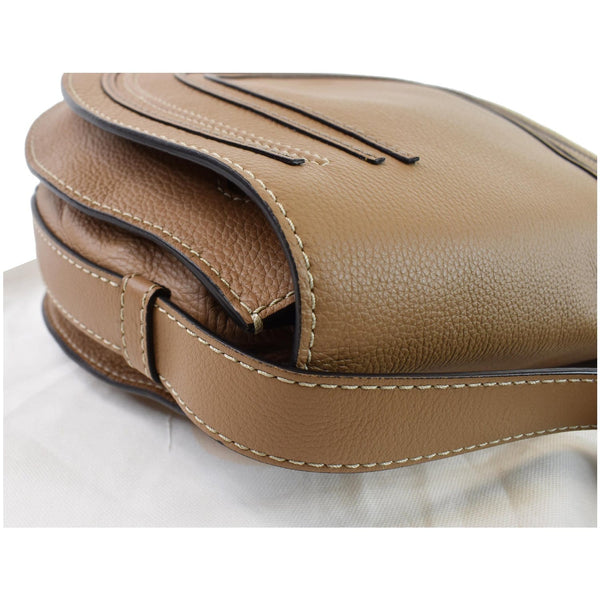 CHLOE Marcie Medium Pebbled Leather Crossbody Bag Brown