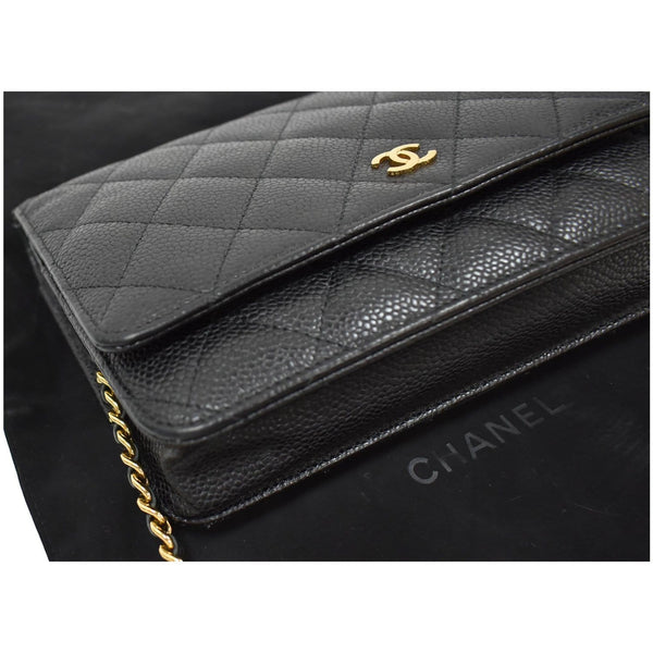 CHANEL Wallet on Chain WOC Caviar Leather Crossbody Bag Black