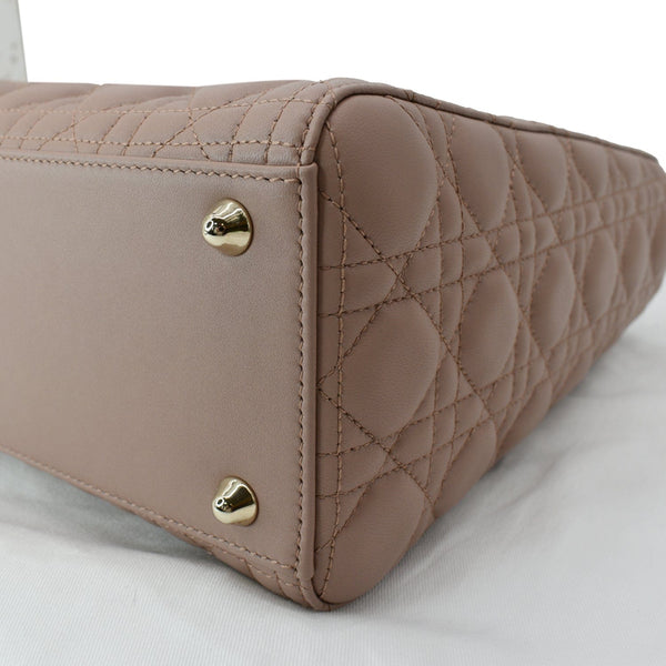 CHRISTIAN DIOR Lady Dior Large Quilted Leather Shoulder Bag Blush