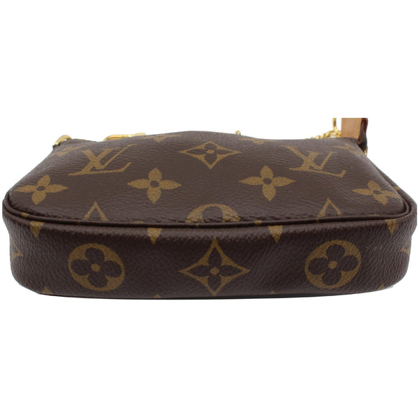 LOUIS VUITTON Mini Pochette Monogram Canvas Accessoires Pouch Brown