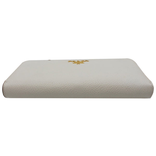 PRADA Saffiano Leather Long Wallet White