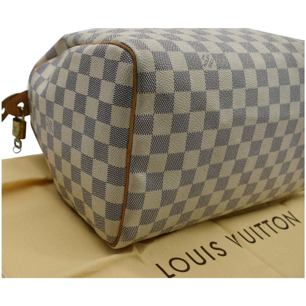 LOUIS VUITTON Speedy 30 Damier Azur Satchel Bag White