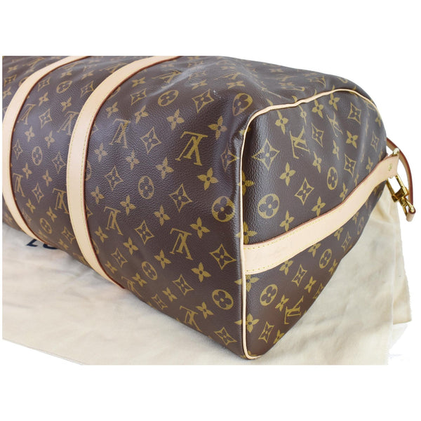 LOUIS VUITTON Keepall 50 Bandouliere Monogram Canvas Travel Bag Brown