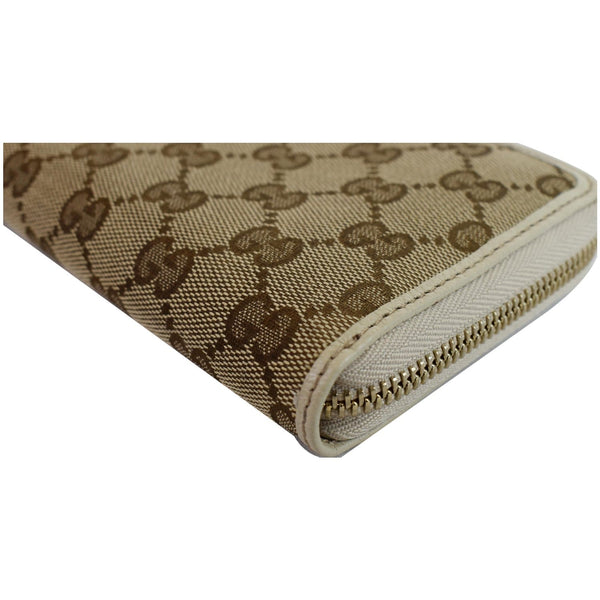 GUCCI Zip Around GG Canvas Long Wallet Beige 307980