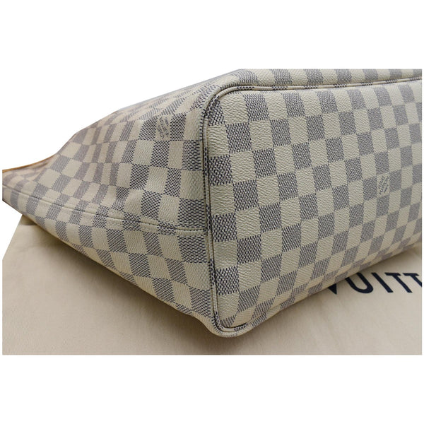 LOUIS VUITTON Neverfull MM Damier Azur Tote Bag Rose Ballerine