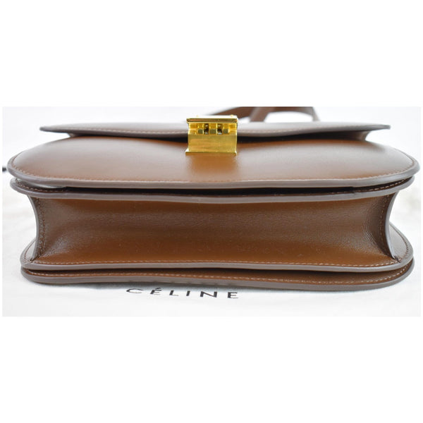 CELINE Medium Classic Box Calfskin Flap Crossbody Bag Brown