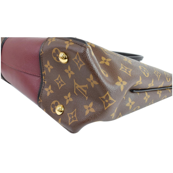 Louis Vuitton W PM Monogram Canvas Tote Bag Burgundy - bottoom buttons