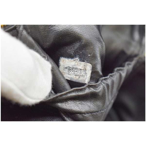 CHANEL Vintage Vanity Case Leather Chain Cosmetic Bag Black