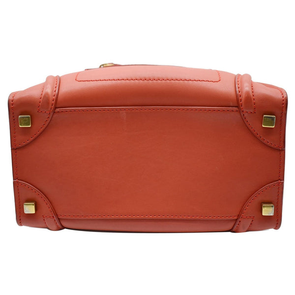 Celine Micro Luggage Calfskin Leather Tote Bag - Red color