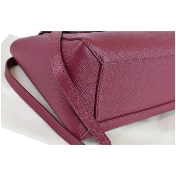 CELINE Micro Belt Grained Calfskin 2Way Shoulder Bag Ruby