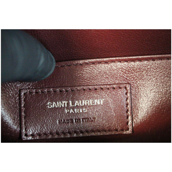 YVES SAINT LAURENT Cassandra Top Handle Embossed Shoulder Bag Black