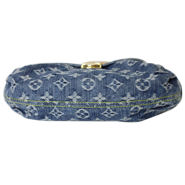 botom side LV Mini Pleaty Monogram Denim Handbag