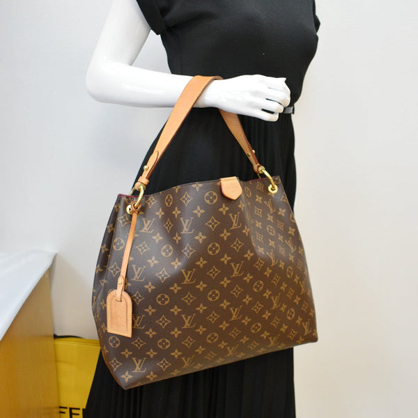 LOUIS VUITTON Graceful MM Monogram Canvas Shoulder Bag Brown