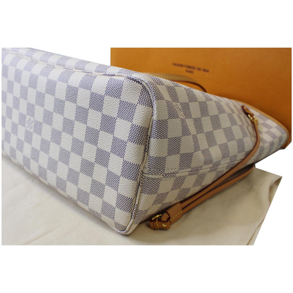 LOUIS VUITTON Neverfull MM Damier Azur Tote Shoulder Bag White