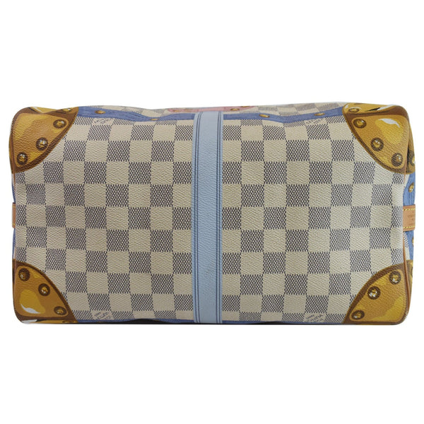 LOUIS VUITTON Trunks Speedy 30 Bandouliere Damier Azur Shoulder Bag White