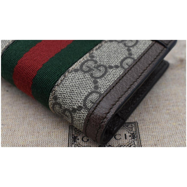 GUCCI Ophidia GG Card Case Wallet Beige